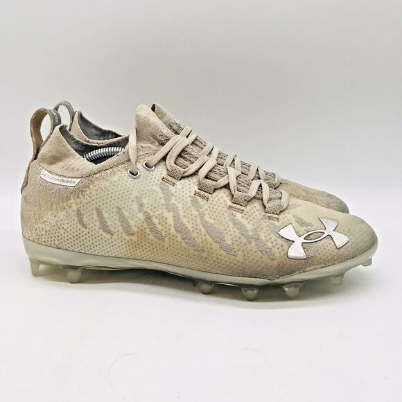 Under Armour Spotlight Lux MC Football Cleats Men's 9.5 White Silver 3022654-100 - Picture 1 of 12